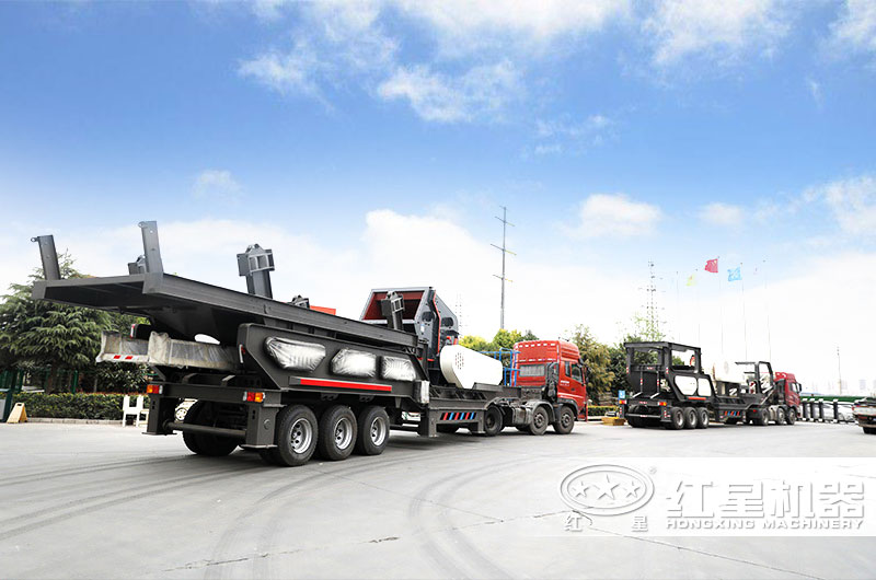 移动式石子加工机发货现场 移动式石子加工机发货现场